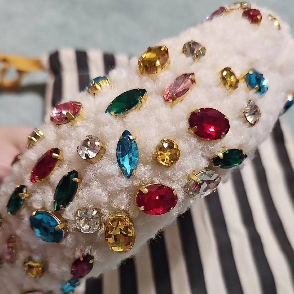 Lele Sadoughi White Headband with Colorful Gems - Picture 2 of 2